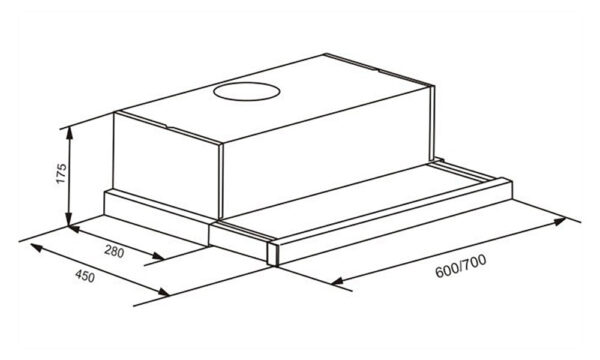 Máy hút mùi FASTER FS 6004B FS 7004B 60cm 70cm âm tủ (2) Bản vẽ kỹ thuật