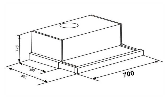 Máy hút mùi FASTER FS 70 KB 70cm âm tủ (2) Bản vẽ kỹ thuật