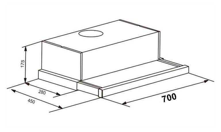 Máy hút mùi FASTER FS 70 KB 70cm âm tủ (2) Bản vẽ kỹ thuật