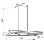 Máy hút mùi FASTER Luxury 777 70cm chữ t (2) Bản vẽ kỹ thuật