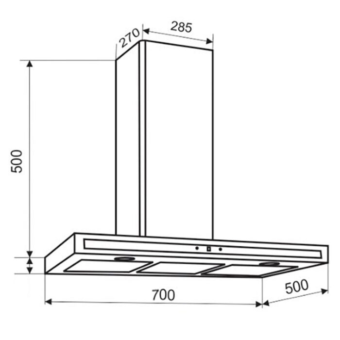 Máy hút mùi FASTER Luxury 777 70cm chữ t (2) Bản vẽ kỹ thuật