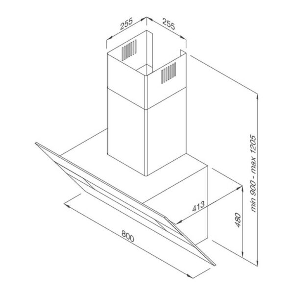Máy hút mùi MALLOCA KITE BLACK-K200B 80cm kính vát (1)