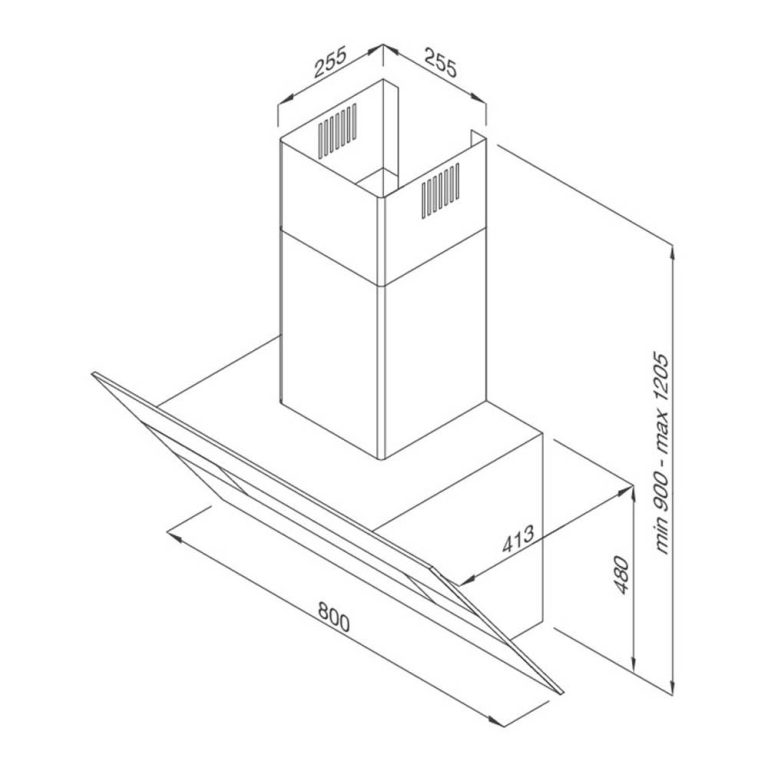 Máy hút mùi MALLOCA KITE BLACK-K200B 80cm kính vát (1)