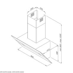 Máy hút mùi MALLOCA KITE WHITE-K200W 80cm kính vát (1)