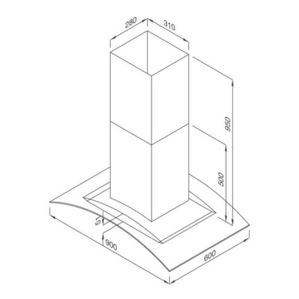 Máy hút mùi MALLOCA MC 9081 ISLAND NEW 90cm kính cong (1)