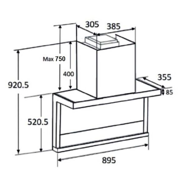 Máy hút mùi SEVILLA SV-BK99 90cm kính vát (1)