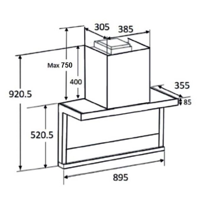 Máy hút mùi SEVILLA SV-BK99 90cm kính vát (1)