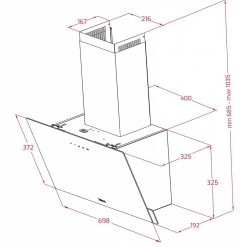 Máy hút mùi TEKA DVN 77050 TTC BK kính vát
