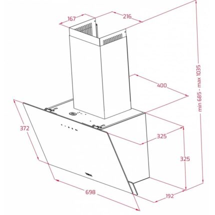 Máy hút mùi TEKA DVN 77050 TTC BK kính vát