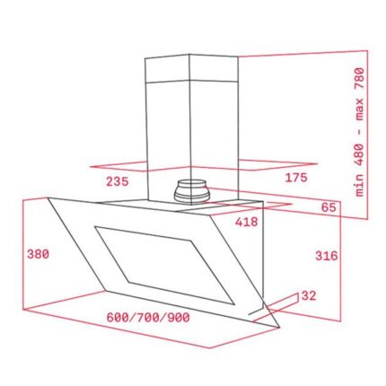 Máy hút mùi TEKA DVT 985 WH kính vát (1)