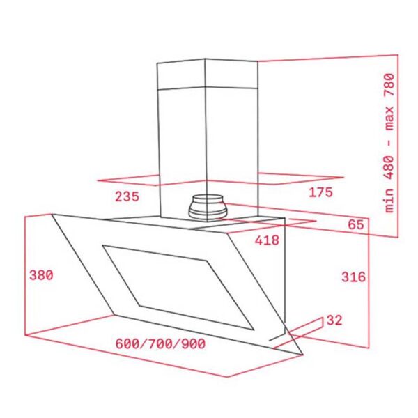 Máy hút mùi TEKA DVT 985 WH kính vát (1)
