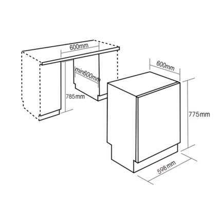 Máy rửa bát BAUER SBW6BEU15F độc lập (2)
