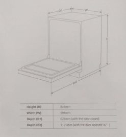 Máy rửa bát CHEFS EH-DW401EB độc lập