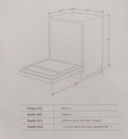 Máy rửa bát CHEFS EH-DW401EB độc lập