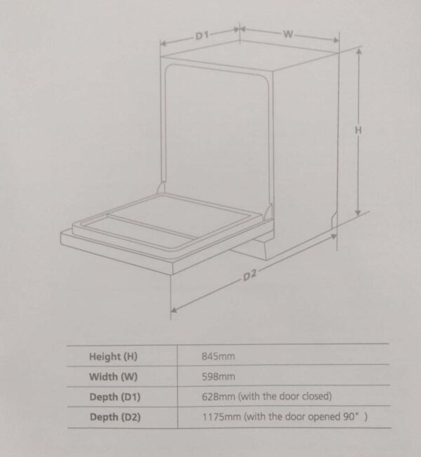 Máy rửa bát CHEFS EH-DW401EB độc lập