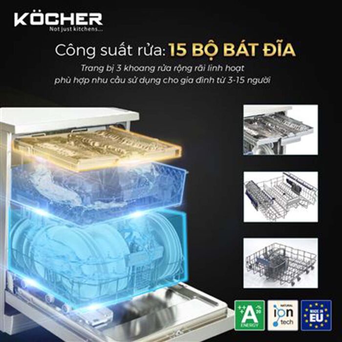 Máy rửa bát KOCHER KDEU-8855S7 độc lập (1)