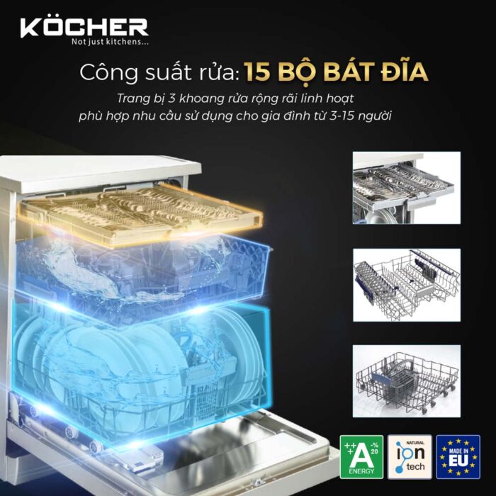 Máy rửa bát KOCHER KDEU-8866S8 độc lập (1)