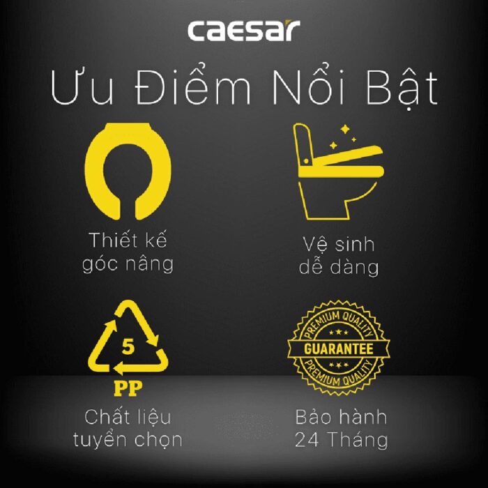 Nắp bồn cầu CAESAR M220 rơi thường - Ảnh 3