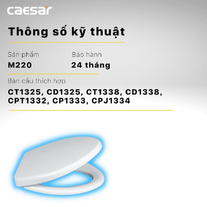 Nắp bồn cầu CAESAR M220 rơi thường - Ảnh 6