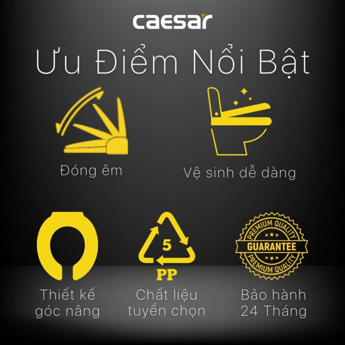 Nắp bồn cầu CAESAR M221 rơi êm - Ảnh 3