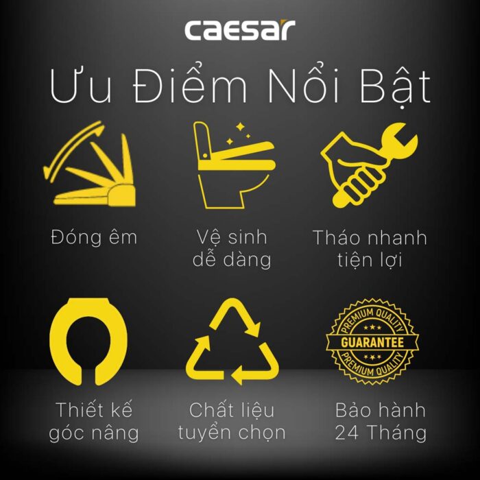 Nắp bồn cầu CAESAR MU234 rơi êm - Ảnh 2