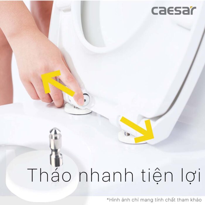 Nắp bồn cầu CAESAR MU234 rơi êm - Ảnh 6