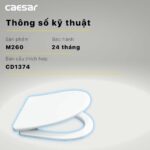 Nắp bồn cầu CAESAR MU235 rơi êm - Ảnh 11