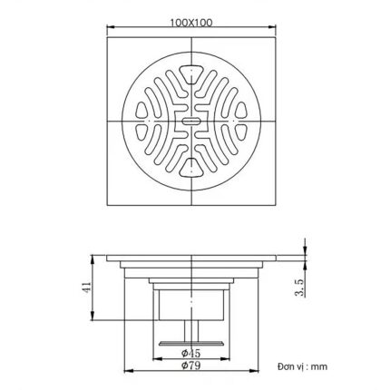 Phễu thoát sàn D&K DK-10001 (1)