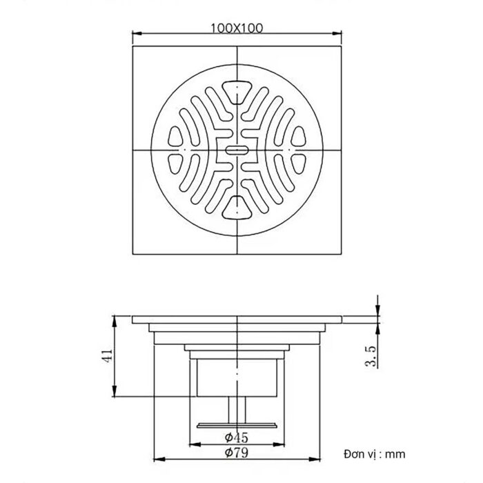 Phễu thoát sàn D&K DK-10001 (1)