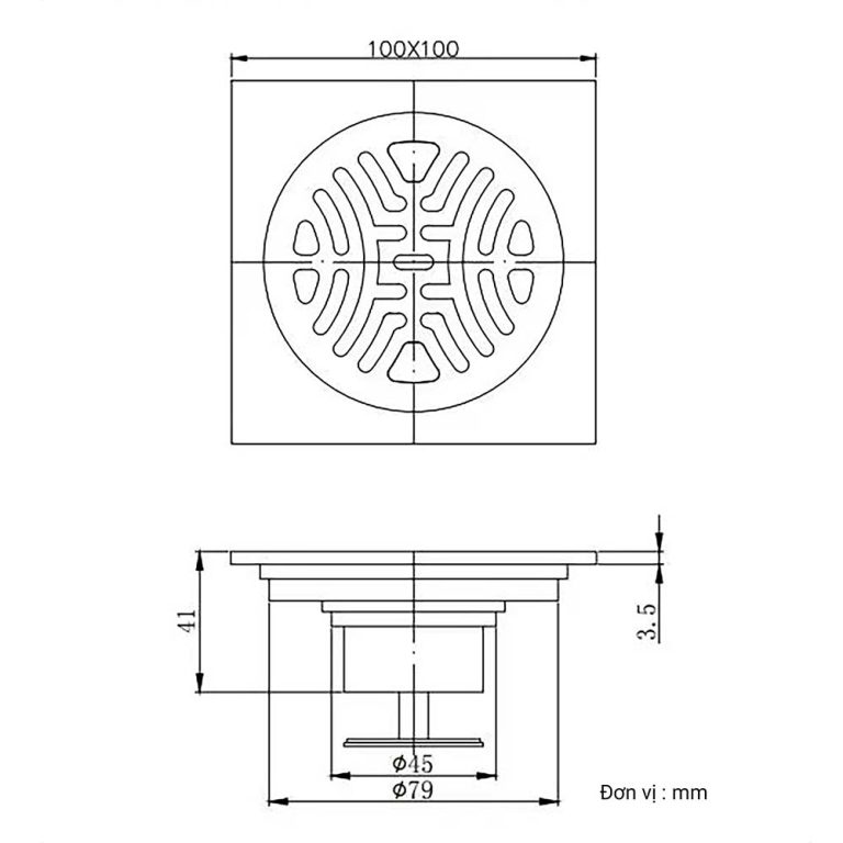 Phễu thoát sàn D&K DK-10001 (1)