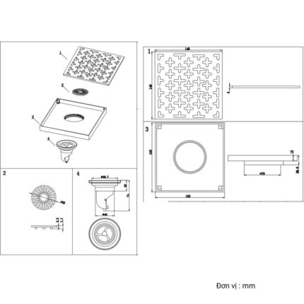 Phễu thoát sàn D&K DK-10036