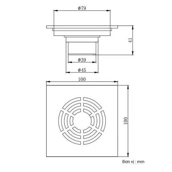 Phễu thoát sàn D&K DK-10043