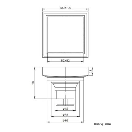 Phễu thoát sàn D&K DK-10056