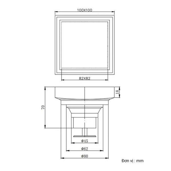 Phễu thoát sàn D&K DK-10056
