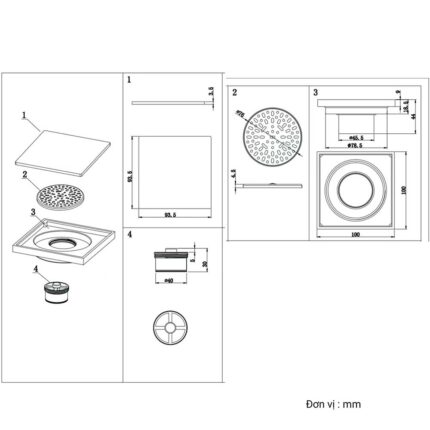 Phễu thoát sàn D&K DK-10075