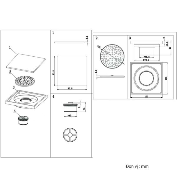 Phễu thoát sàn D&K DK-10075