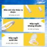 Bồn cầu thông minh CAESAR C1395F TAF400H (CD1395) nắp rửa điện tử - Ảnh 13