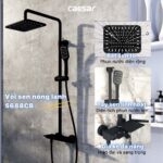 Vòi sen cây Caesar S688CB phím đàn nóng lạnh đen - Ảnh 6