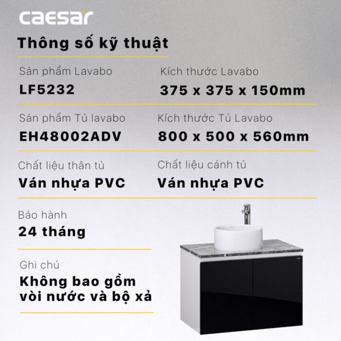Tủ lavabo CAESAR LF5232 EH48002ADV - Ảnh 4