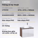 Tủ lavabo CAESAR LF5232 EH48002AWV - Ảnh 3