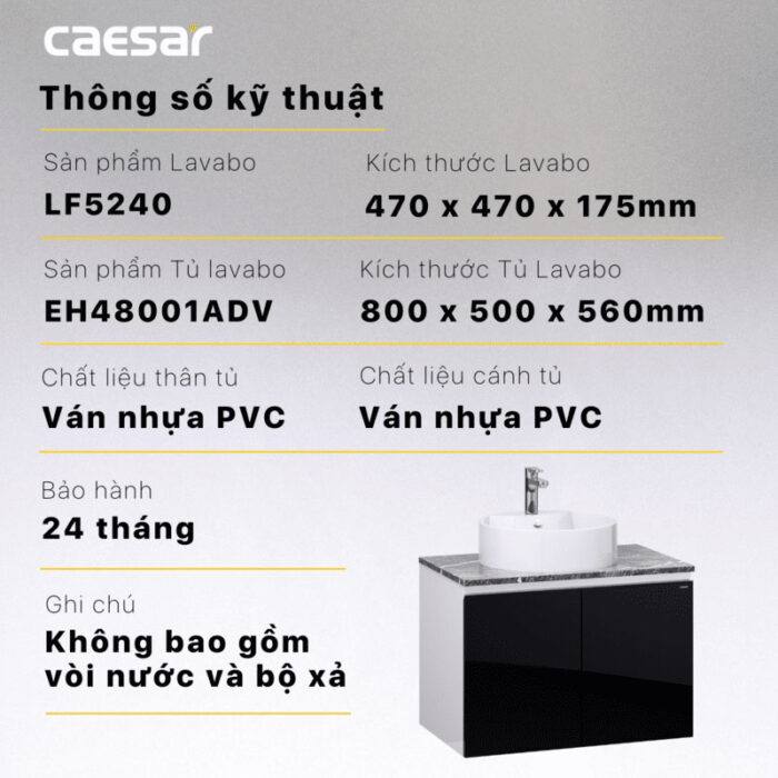 Tủ lavabo CAESAR LF5240 EH48001ADV - Ảnh 4