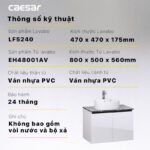 Tủ lavabo CAESAR LF5240 EH48001AV - Ảnh 4