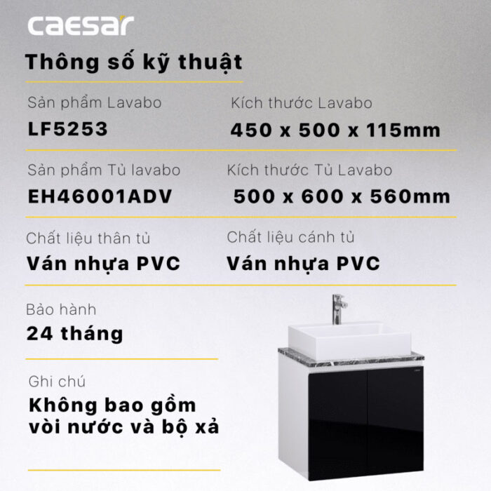 Tủ lavabo CAESAR LF5253 EH46001ADV - Ảnh 4