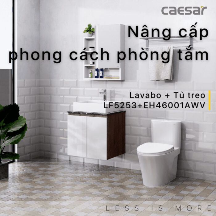 Tủ lavabo CAESAR LF5253 EH46001AWV - Ảnh 2