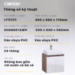 Tủ lavabo CAESAR LF5253 EH46001AWV - Ảnh 3