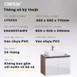 Tủ lavabo CAESAR LF5253 EH48001AWV - Ảnh 4