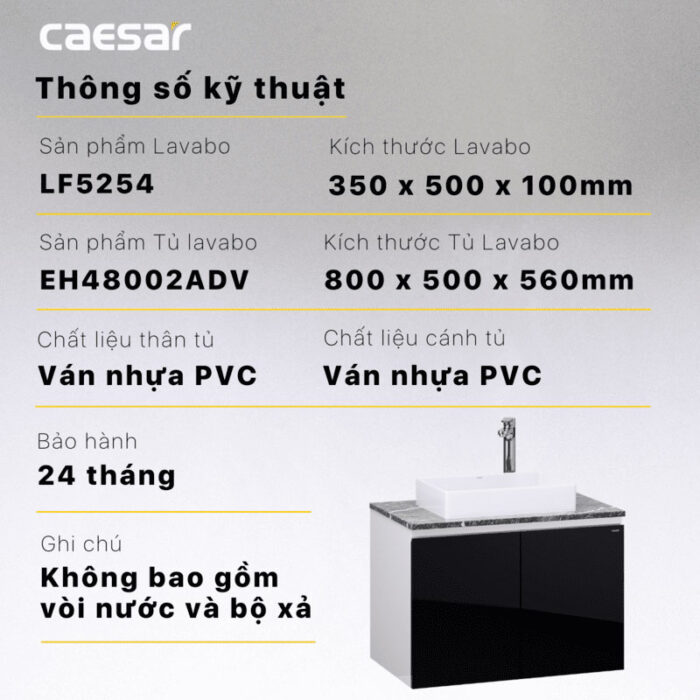 Tủ lavabo CAESAR LF5254 EH48002ADV - Ảnh 4