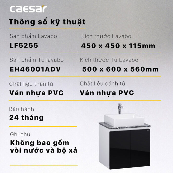 Tủ lavabo CAESAR LF5255 EH46001ADV - Ảnh 4