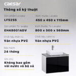 Tủ lavabo CAESAR LF5255 EH48001ADV - Ảnh 4