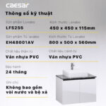Tủ lavabo CAESAR LF5255 EH48001AV - Ảnh 5